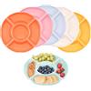 Tranrantic 6Pezzi Piatto a Scomparti per Snack,Impilabile Vassoio da Portata con 5 Scomparti,Riutilizzabili Plastica Porta Piatti per Snack,Piatto di Frutta Diviso per Aperitivo,Feste,Cinema(6 Colori)