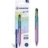 OSAMA 4 Multi Rainbow Pastel - Penna Multicolore a Sfera 1.0 mm, Penne Colorate 4 Colori Personalizzate Arcobaleno Inchiostro Nero Blu Rosso e Verde, Cancelleria Scuola Ufficio Università e Cartoleria