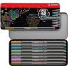STABILO - Pennarello Premium Metallizzato - Pen 68 metallic | Scatola in metallo da 8 con gancio, Colori assortiti