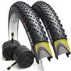 Fincci Bici Copertoni MTB 29 x 2.1 - Set di Nero Pneumatici Pieghevoli 29 con Protezione Antiforatura 1 mm e 2 Camere d'aria Schrader 52-622 - Imballaggio Gomme 29 per Gravel & Mountain & E bike