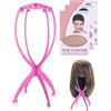 TPZORJX 1 pezzo supporto per parrucca,3 pezzi cappuccio per parrucca,supporto pieghevole per parrucca supporto portatile per parrucca supporto per parrucca in plastica cappuccio per parrucca(rosa)