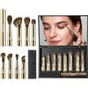 BEILI Reise-Augen-Make-up-Pinsel-Set, 8 tragbare doppelseitige Make-up-Pinsel für Nasen-Lidschatten, Lidschatten, Mischpinsel, Lippenpinsel mit Spiegelbox