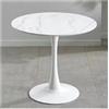 Generic Tavolo da pranzo rotondo in marmo, 60/70/80 cm, tavolo da cucina con base in metallo, mobili moderni per tavolino da caffè a 4 posti, per sala da pranzo e soggiorno, bianco, 60 cm