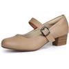 Ortho + Rest Mary Janes da Tacco Donna per Bunioni Scarpe Ortopediche da Abito Tacchi Bassi e Grossi Pompe da Lavoro (38,Beige)