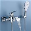 OTOMitra rubinetto per vasca da bagno con doccetta a mano, cascata e miscelatore in ottone 3 funzioni, interruttore a pressione