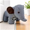 TOPANBIETER 999 Fermaporta decorativo a forma di elefante blu/bianco - Supporto per finestra - Fermaporta per pavimento (elefante blu/bianco)