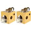 Nobleza - 2 Pack Cuccia Gatti con Tiragraffi & Catnip, Casetta per Gatti in Cartone con Blocchi Tiragraffi Cuccia Gatti per Interni, per Gatto Domestici e Piccoli Animali(35x35x35cm)