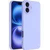 Captor Cover iPhone 16 Plus Custodia Colorata in Silicone Liquido, Bordo Rialzato per Schermo e Protezione Fotocamera, Morbida Con Microfibra Interna per iPhone 16 Plus Cover (Lavanda Blu)