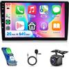 Rimoody 2G+64G Wireless Carplay Android Autoradio 2 Din con Android Auto GPS Navi WiFi 9 Pollici Touchscreen Autoradio con Mirror Link Bluetooth FM/RDS HiFi/DAB/DVR Controllo del Volante Telecamera Posteriore