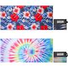 Vorvowry Telo Mare Grande Microfibra Uomo Donna Leggero Asciugatura Rapida Asciugamano Mare Telo Spiaggia Antisabbia con Borsa in Rete 80×180cm Fiori Tropicali + Tintura per Cravatta Colorata 2PC
