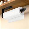 Gewtur Supporto per rotolo di carta da cucina con bottiglia spray, supporto autoadesivo in acciaio inox per rotolo di carta da cucina per bagno RV (Nero)