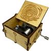 Youtang Coraline - Mini carillon in legno con incisione, idea regalo per compleanno, anniversario, San Valentino, Natale (manovella, marrone)