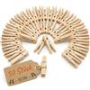 MIJOMA Miniklammern Mini-Wäscheklammern in legno - Mollette decorative per il fai da te, per foto, progetti DIY, confezione regalo e decorazione creativa da tavolo (50 mm - 50 pezzi color legno)
