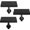 Navaris Mensole da Muro Design Industrial - Set 3X Mensoline in Legno Massello con Staffa in Ferro - Mensola da Parete 20x15x2cm Max 15kg - Nero