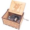 Youtang Carillon a manovella, carillon intagliato in legno, con la canzone di Lalaland, Legno, Marrone, Lalaland Theme