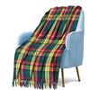 BRAW CLANS TARTANS Coperta per ginocchia in 100% lana per anziani, adulti, 188 x 78,7 cm, tartan scozzese, bordi sfrangiati, morbida coperta per divano, lettura, sedia a rotelle, viaggio (Buchanan Modern Tartan)