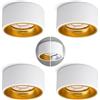 SSC-LUXon Set di 4 faretti da incasso OLINO bianco opaco con effetto intercambiabile in oro e argento, 4 faretti da soffitto GX53