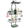 CRITIVE-SHOP Etagere - Doccia da appendere a 3 livelli senza foratura, con porta sapone e 6 ganci per shampoo e spugna