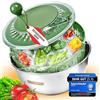 KITAPO Centrifuga per insalata in acciaio inox con azionamento a manovella [ciotola 2 in 1] 4,5 l [uscita acqua, lavabile in lavastoviglie, antiscivolo] centrifuga per insalata di alta qualità