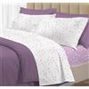 Riad Arredo Set Completo Letto 100% Cotone Percalle Italiano - Set Lenzuola Morbido Delicato Made in Italy (Goccia Rosa Antico, Matrimoniale)