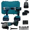 K2 STORE - Kit Completo Fai Da Te 3 in 1 con Trapano Avviatore a Batteria, Smerigliatrice Flex Angolare, Trapano a Impulsi Svita Bulloni, 2 Batterie 68V, Caricabatterie, Accessori e Valigetta