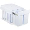 Relaxdays Pattumiera Estraibile Sottolavello, Cestino Raccolta Differenziata 4 Scomparti da 8 L, 35,1x34,3x48 cm, Bianco, Acciaio, Plastica
