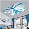 Cblbser Plafoniera LED Bambino Ragazza Ragazzo Ragazzi Cameretta Soffitto Lamp, Lampada da Soffitto per Soggiorno Sala Bagno Corridoio, Chic Farfalla Design Lampadario Paralume in Acrilico (Blu, L60*W40cm)
