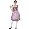 Aomig Dirndl Costume Oktoberfest da Donna, Blu Dirndl da cameriera Girocollo, 3PZ: Vestito, Camicia, Grembiule, Abbigliamento Dell'Oktoberfest Vintage Elegante Halloween Bavarese Carnevale Festa (S)