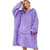 UMIPUBO Felpe con Cappuccio Donna Oversize Sherpa indossabile Blanket Hoodie con Tasca Confortevole Felpa con Coperta TV Gigante con Cappuccio per Adulti, Uomo, Donne (Viola, Taglia Unica)