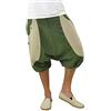 virblatt - Pantaloni Corti Uomo Etnici| Cotone | Pantaloni Harem Pantaloni Larghi Pantaloncini Uomo Pantaloni Etnici Bermuda Cavallo Basso Hippie - Kl Frohnatur Verde L-XL