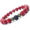 ThurColas Bracciale uomo in pietra con agata nera e ottone bronzo antico