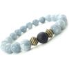 ThurColas Bracciale uomo in pietra con agata nera e ottone bronzo antico