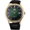 Orient Classic Bambino V4 - Orologio Uomo Automatico a Carica Manuale Casual Cinturino In Pelle Marrone Cassa In Acciaio Quadrante Verde - TAC08002F0 AC08002F