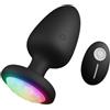 Generico Plug Anale-Dilatatore Donna Vibrante,Vibratore Anale con Telecomando,Silicone Morbido/LED Multicolore,Plug Anale-Dilatatore Uomo Sex Toys (Nero)