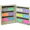Acrimet Mobiletto Portachiavi per 48 Chiavi con Serratura (da Muro) (48 portachiavi multicolor inclusi) (mobiletto beige)