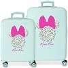 Disney Minnie Teen Set di valigie blu 55/65 cm Rigida ABS chiusura a combinazione laterale 91 l 6 kg 4 ruote doppie