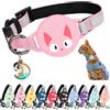 Kittytag Collare riflettente Airtag per gatti con supporto per etichetta dell'aria e campanello, sgancio rapido, compatibile con Airtag e iPhone, sicuro, regolabile e anti-soffocamento supporto Apple