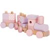 Small Foot Trenino Rosa in Legno, con 14 Elementi da combinare, per Bambini dai 12 Mesi, 12694