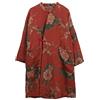 NFYM Giacca da donna in cotone, kimono, morbida, trapuntata, con stampa floreale, lunga, larga, con tasche (as1, alfa, taglia unica, plus, regolare, rosso), Rosso, Taglia unica Più