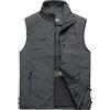 YOUCAI Smanicato Leggero da Uomo, Gilet da Pesca in Tessuto Softshell, Antivento, Senza Maniche, per Viaggi, Escursionismo, Corsa E Golf,Grigio,4XL