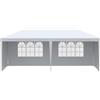 Outsunny Gazebo da Giardino 6x3 m con Fori di Drenaggio, Pareti Rimovibili e Finestre, Gazebo da Esterno in Acciaio e PE, Protezione UV, per Giardino, Feste, Campeggio, Matrimoni e Mercati, Bianco