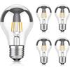 ledscom.de 5 pezzi LED E27 testa lampada a specchio A60 2700K bianco caldo 399lm 4,3W 230V - argento testa lampadina - non dimmerabile