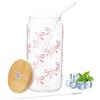 Hejo Papillon Bicchiere con Cannuccia Vetro,500ml Bicchieri Vetro con Coperchio,Trasparente Tazza con Coperchio e Cannuccia,Bicchieri Birra per Cocktail,Caffè,Latte
