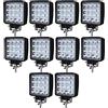 PICAA 10 pezzi Faro da Lavoro Led, 4 pollici 48W Spot Luci di Lavoro, Fari Led 12V 24V Faretti Led per Trattore Fuoristrada Auto 4x4 SUV ATV Camion Moto Barca