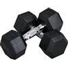 HOMCOM Set di manubri, set di 2 manubri con impugnatura zigrinata, set di manubri in ghisa, 2 x 8 kg, manubri per uomo e donna, set di manubri per casa, palestra, allenamento della forza