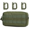 MUCHER Molle - Marsupio tattico EDC Utility, marsupio, con 3 ganci per attività all'aria aperta, escursionismo, campeggio, allenamento, A - verde militare., Set per la scuola
