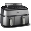 Philips Airfryer Serie 5000 Friggitrice ad aria con doppio cestello 9.0 Litri e cottura a vapore