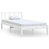 vidaXL Telaio per letto in legno di pino massiccio, accessori per mobili per la casa, camera da letto, moderno, in legno, per adulti, bambini, bianco, 90 x 190 cm, singolo