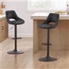 Zouron Set di 2 sgabelli da bar vintage, sgabello da bar (stile industriale), girevole a 360°, sgabello da bar regolabile in altezza, sedia da cucina, seduta grande (54,5 * 50,5 cm), nero
