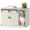 Hzuaneri Mobile Lettiera per Gatti, Mobile per Lettiera Gatto con Campana per Gatti, Casa per Gatto da Interno, 80 x 50 x 53 cm, per Corridoio, Camera da Letto, Bianco CB82414B